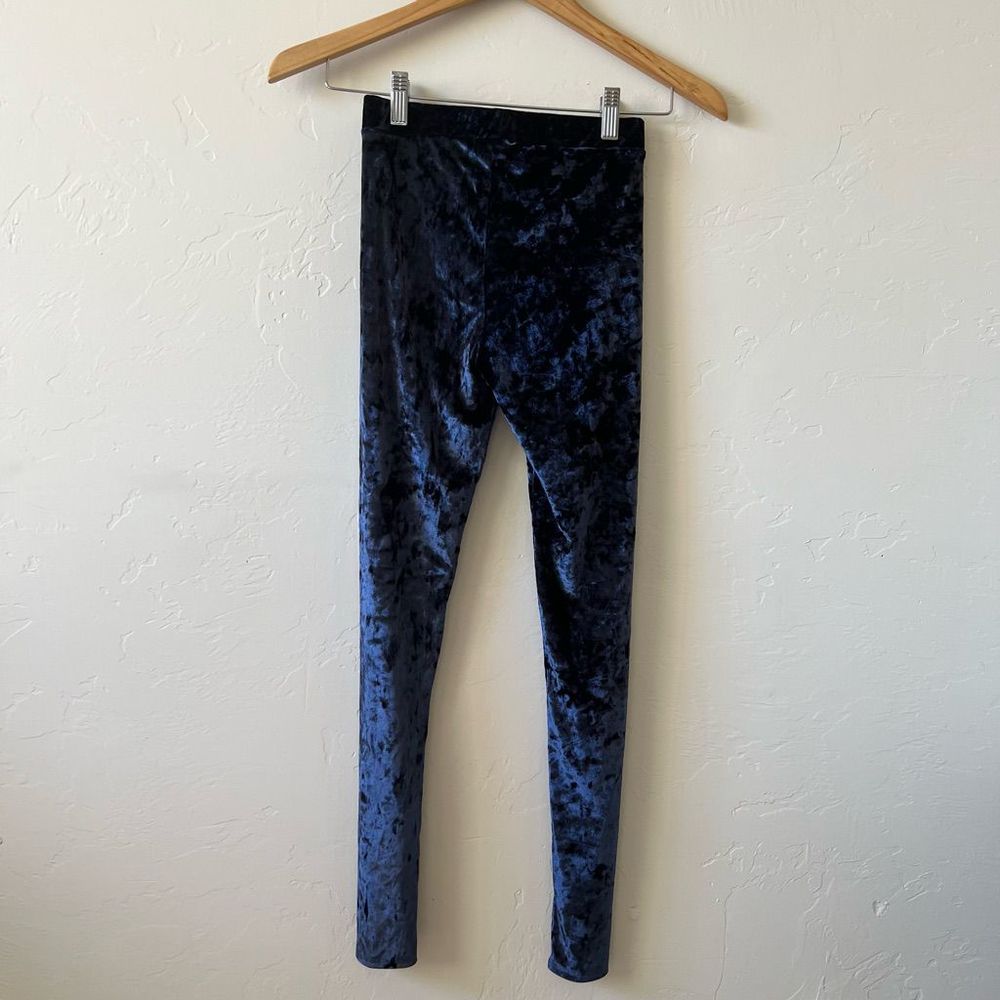 H&M Girls Blue Velvet Leggings - Girls 10-11